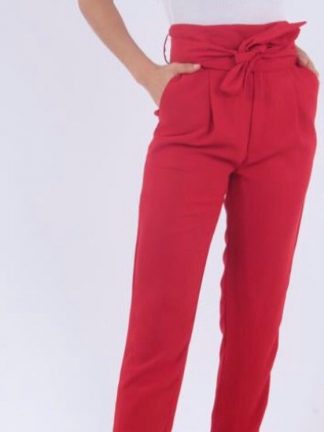 pantalón-rojo- lazo-cintura-elástica
