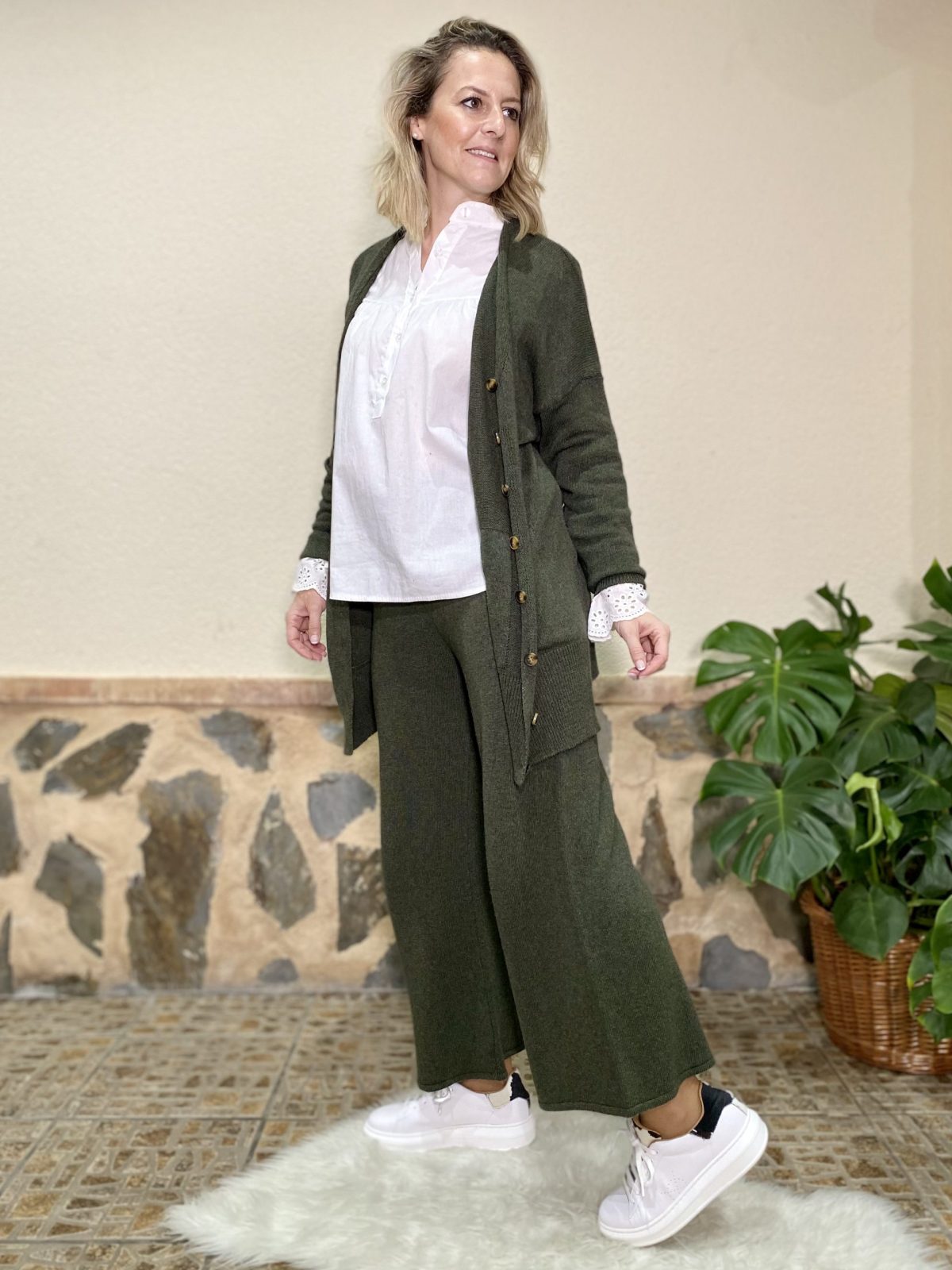 chaqueta verde mujer