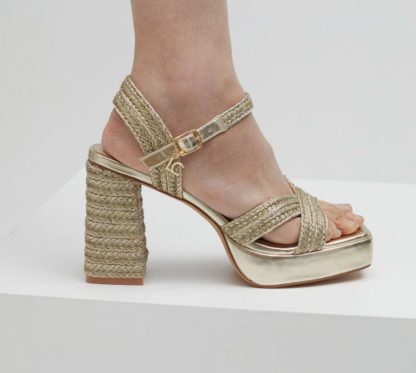 Sandalia Trenzado Dorado - Imagen 2