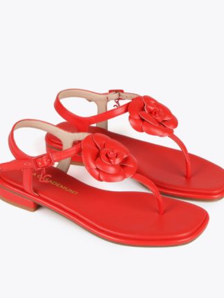 sandalia-flor-pulsera-Rojo-mujer-verano-boutique-lujo