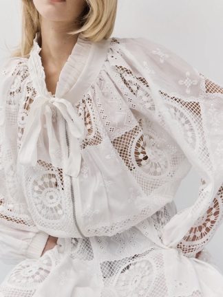 cazadora-mujer-calada-verano-Blanco-cremallera