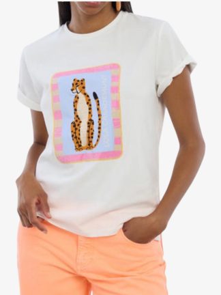 camiseta-blanca-mujer-algodón-manga-corta-estampado-pantera