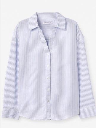 camisa-mujer-manga-larga-escote-pico-rayas-azul