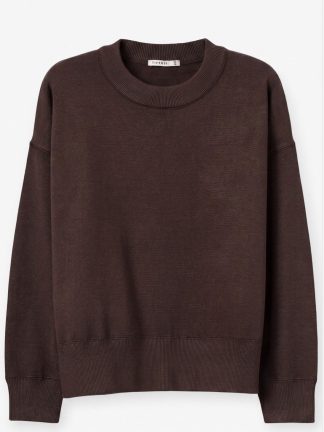 jersey-básico-mujer-cuello-redondo-chocolate