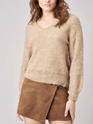 jersey-Camel-cuello-v-punto-mujer
