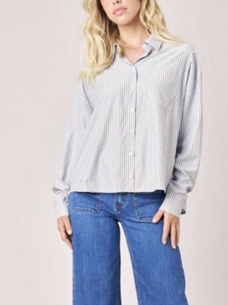 camisa-mujer-Oxford-rayas-Azul-camel
