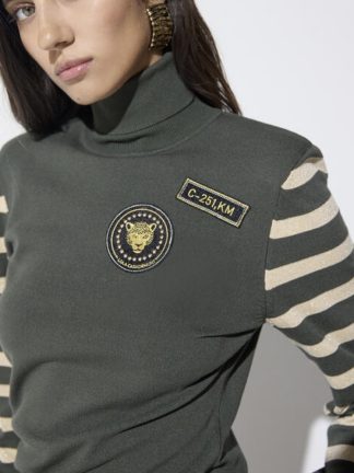 moda-mujer-elegante-jersey-fino-lurex-verde