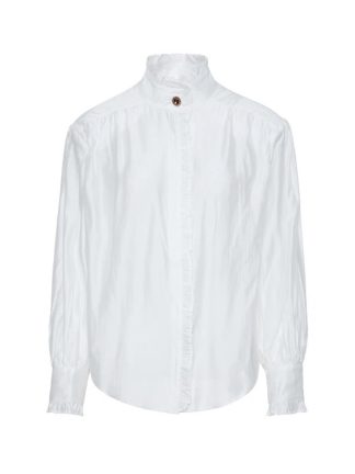 camisa-Blanca-mujer-cuello-alto-elegante-boton-joya