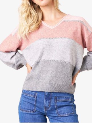 jersey-mujer-invierno-Rosa-Blanco-gris-cuello-pico