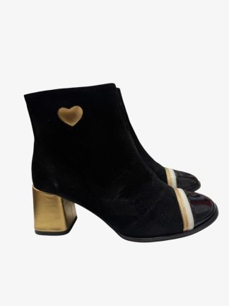 botín-mujer-negro-serraje-corazón-dorado